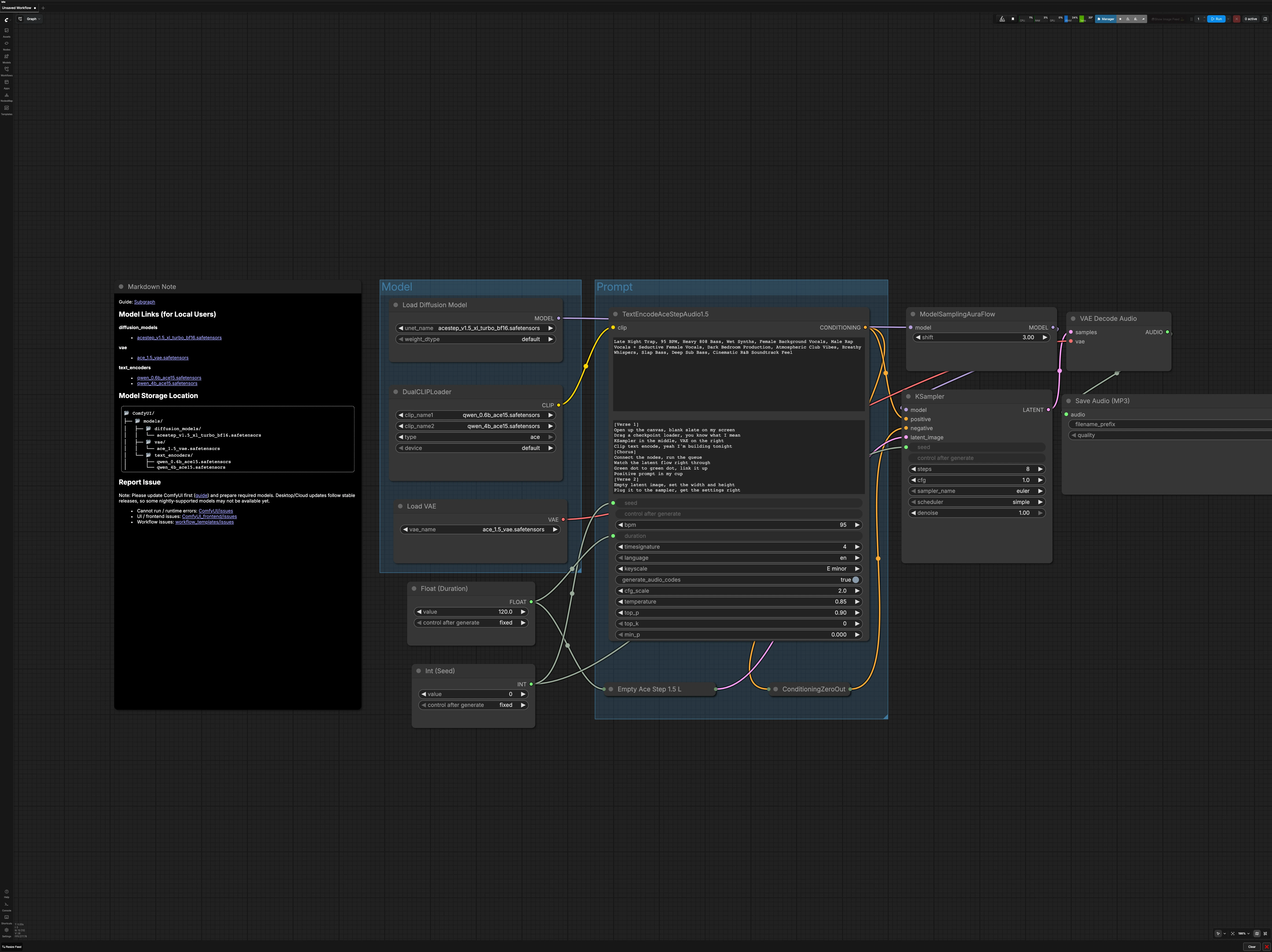 ACE-Step 1.5XL Turbo comfyui workflow | Fast AI Text-to-Music