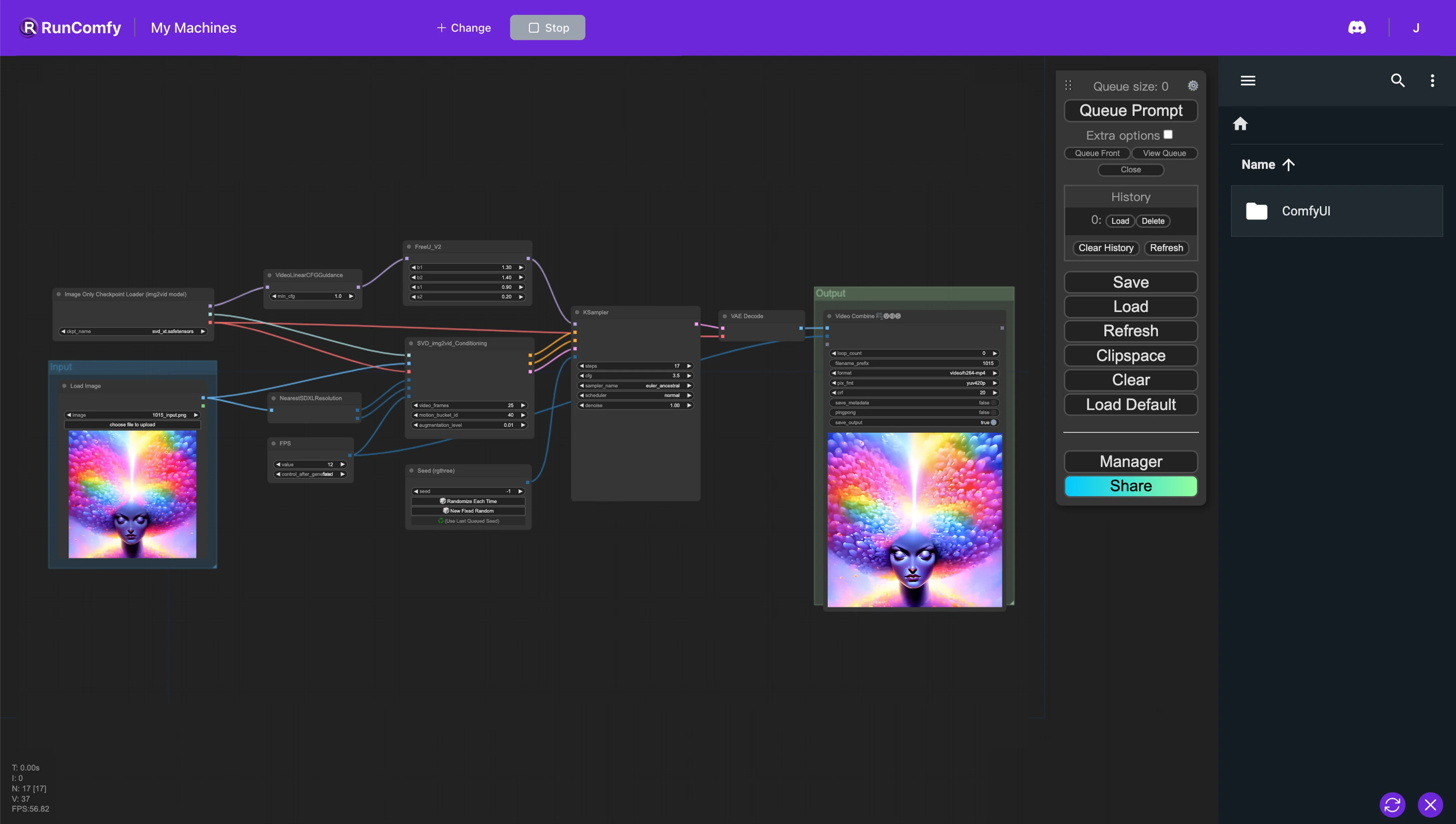 ComfyUI Stable Video Diffusion (SVD) and FreeU Workflow