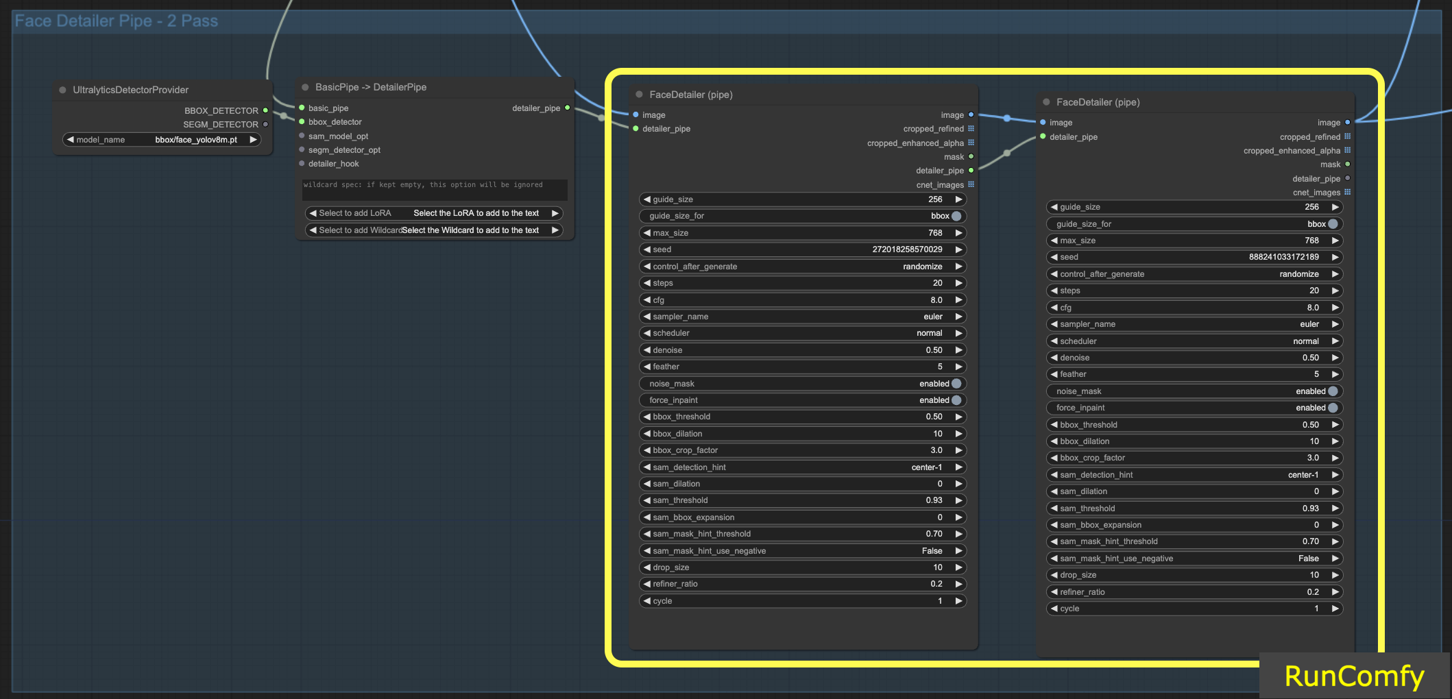 Fixing Face with Face Detailer Pipe (2pass) in ComfyUI