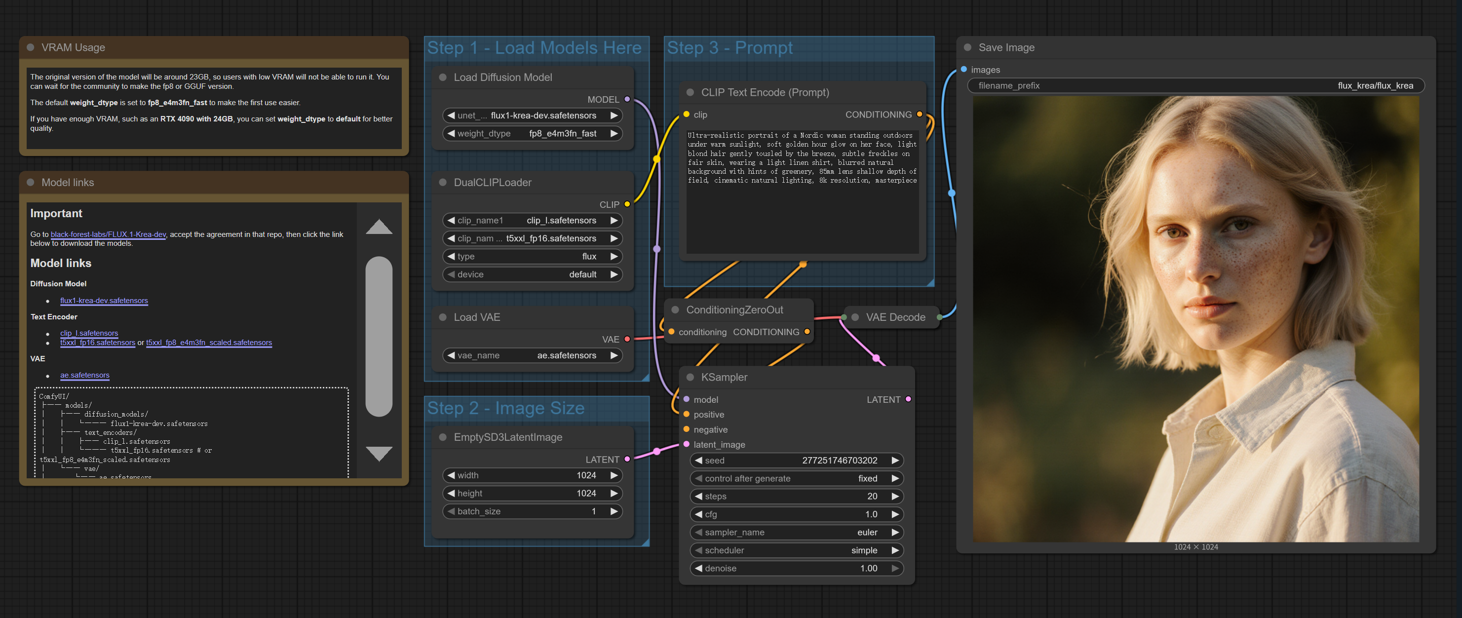 Flux Krea Dev ComfyUI Workflow | Natural Text-to-Image AI