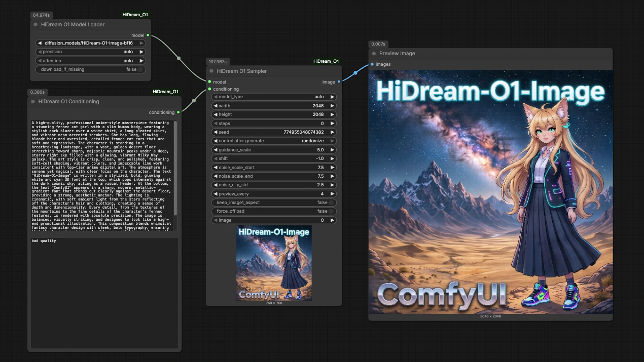 HiDream O1 T2I ComfyUI Workflow | Cinematic Text-to-Image