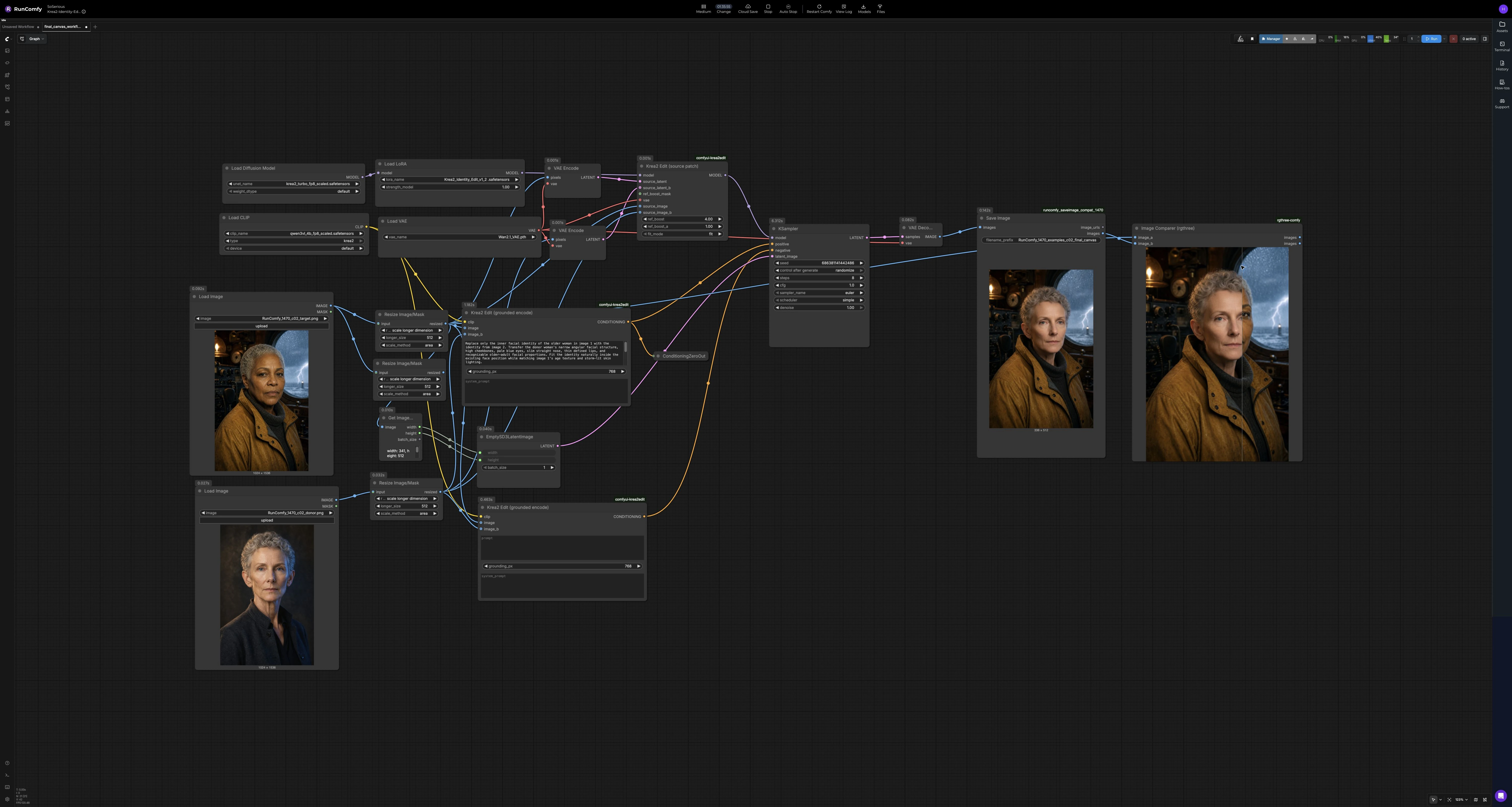 Krea 2 Identity Edit in ComfyUI | Two-Image Face Transfer
