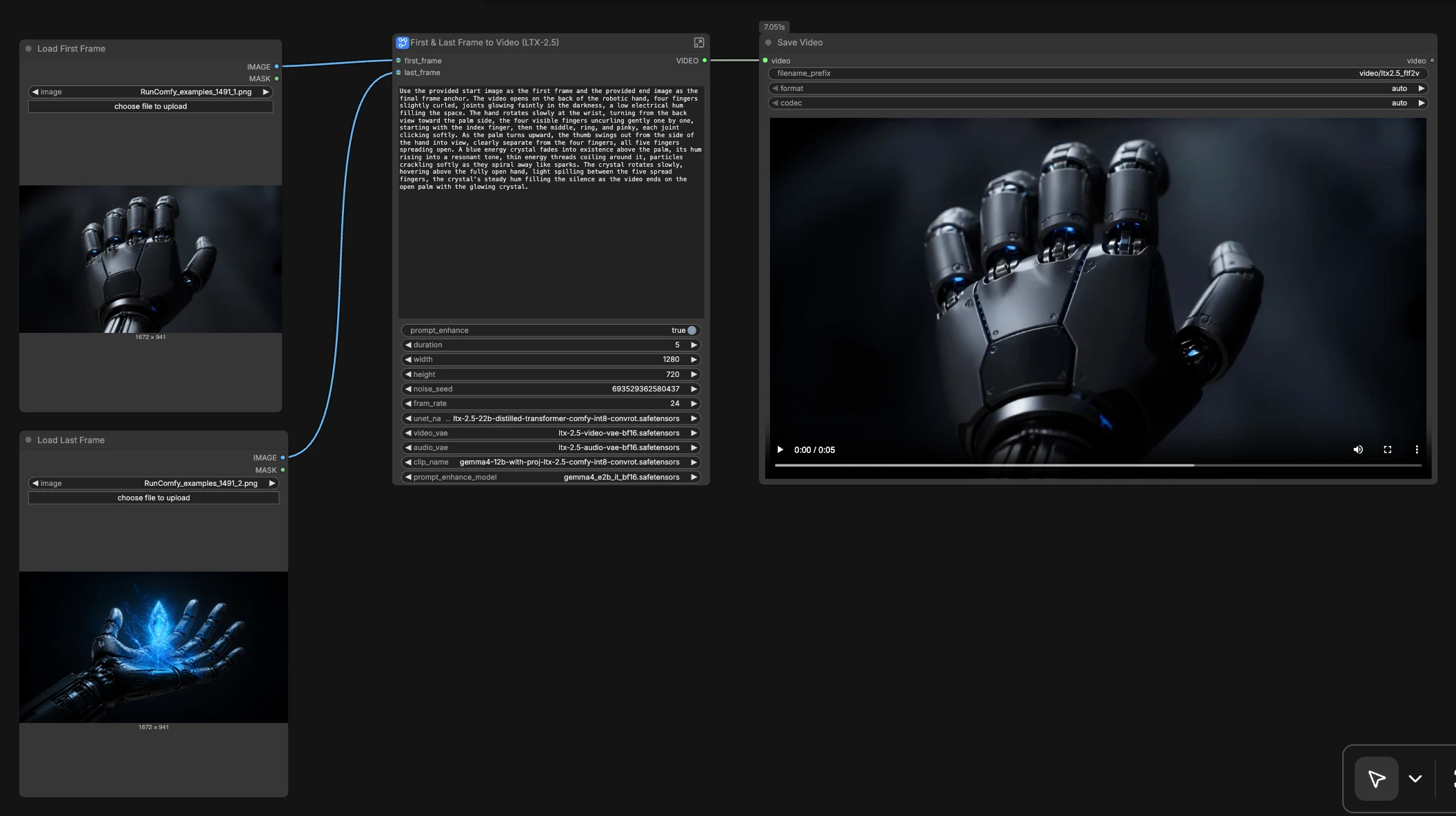 LTX 2.5 First Last Frame to Video | FLF2V + Audio