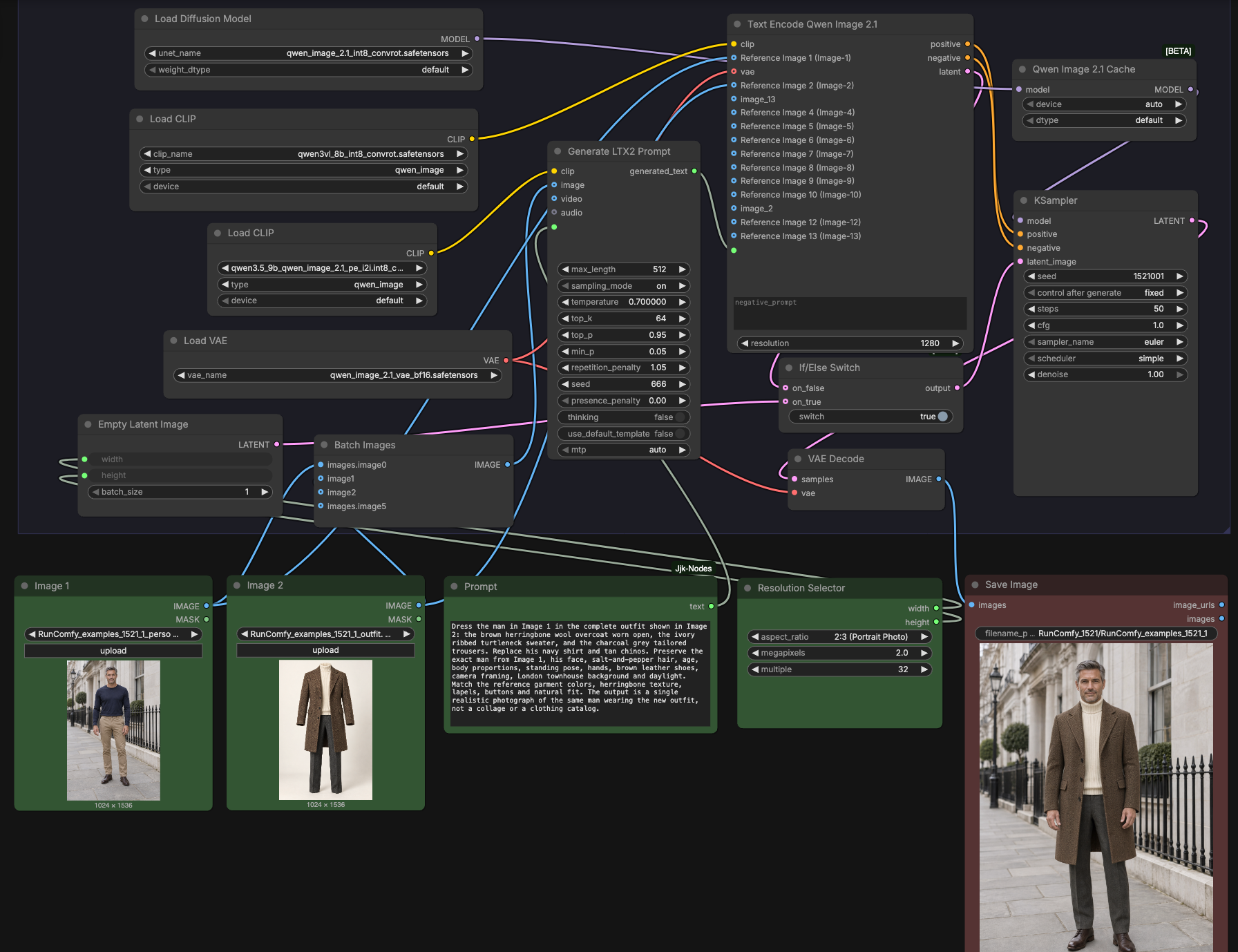 Qwen Image 2.1 Outfit Change in ComfyUI | Reference Try-On