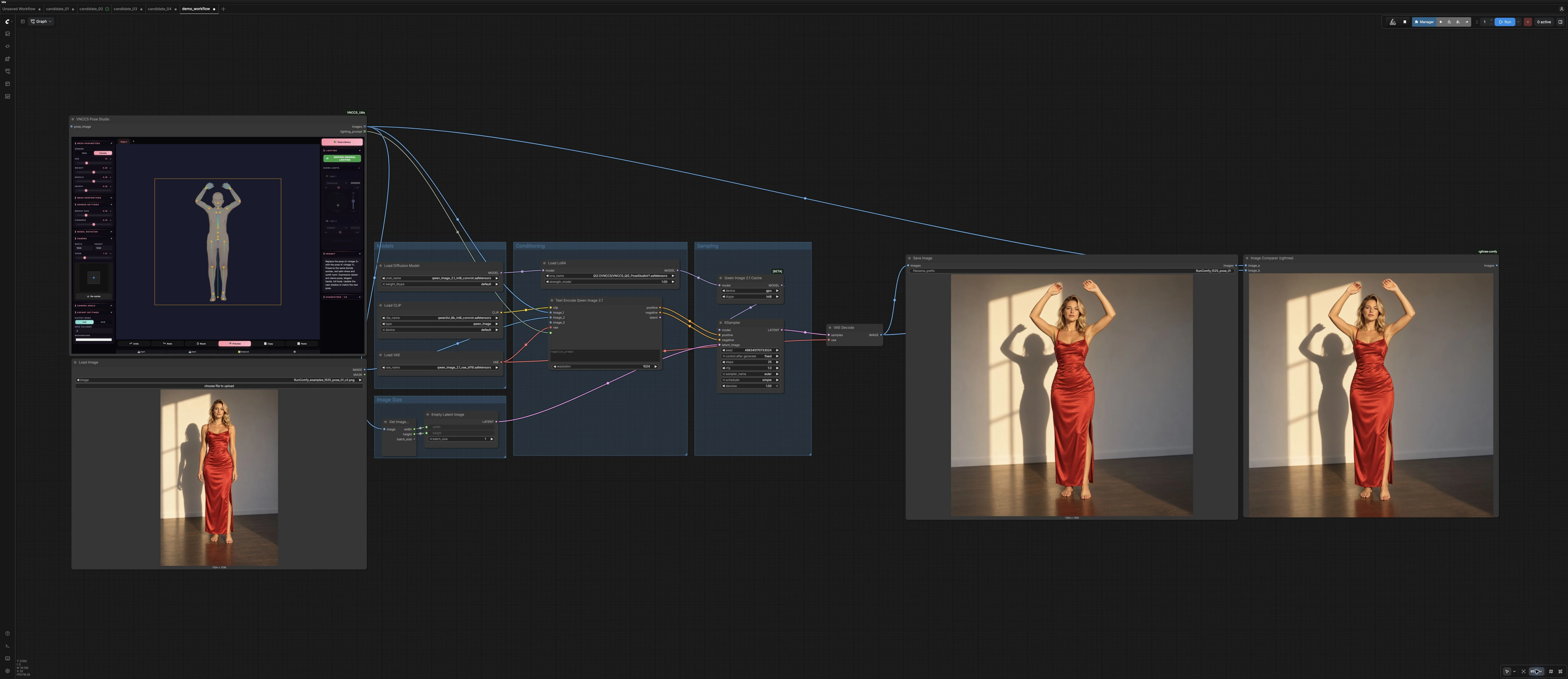 Qwen Image 2.1 Pose Control | 3D PoseStudio Reposing