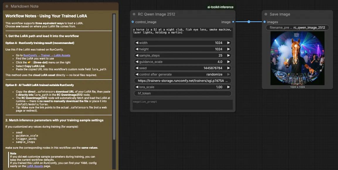 Qwen Image 2512 LoRA Inference in ComfyUI | RunComfy Workflow (Training-Matched Results)