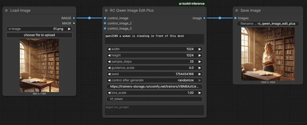 Qwen Image Edit Plus 2509 LoRA Inference in ComfyUI | RunComfy Workflow (Training-Matched Results)
