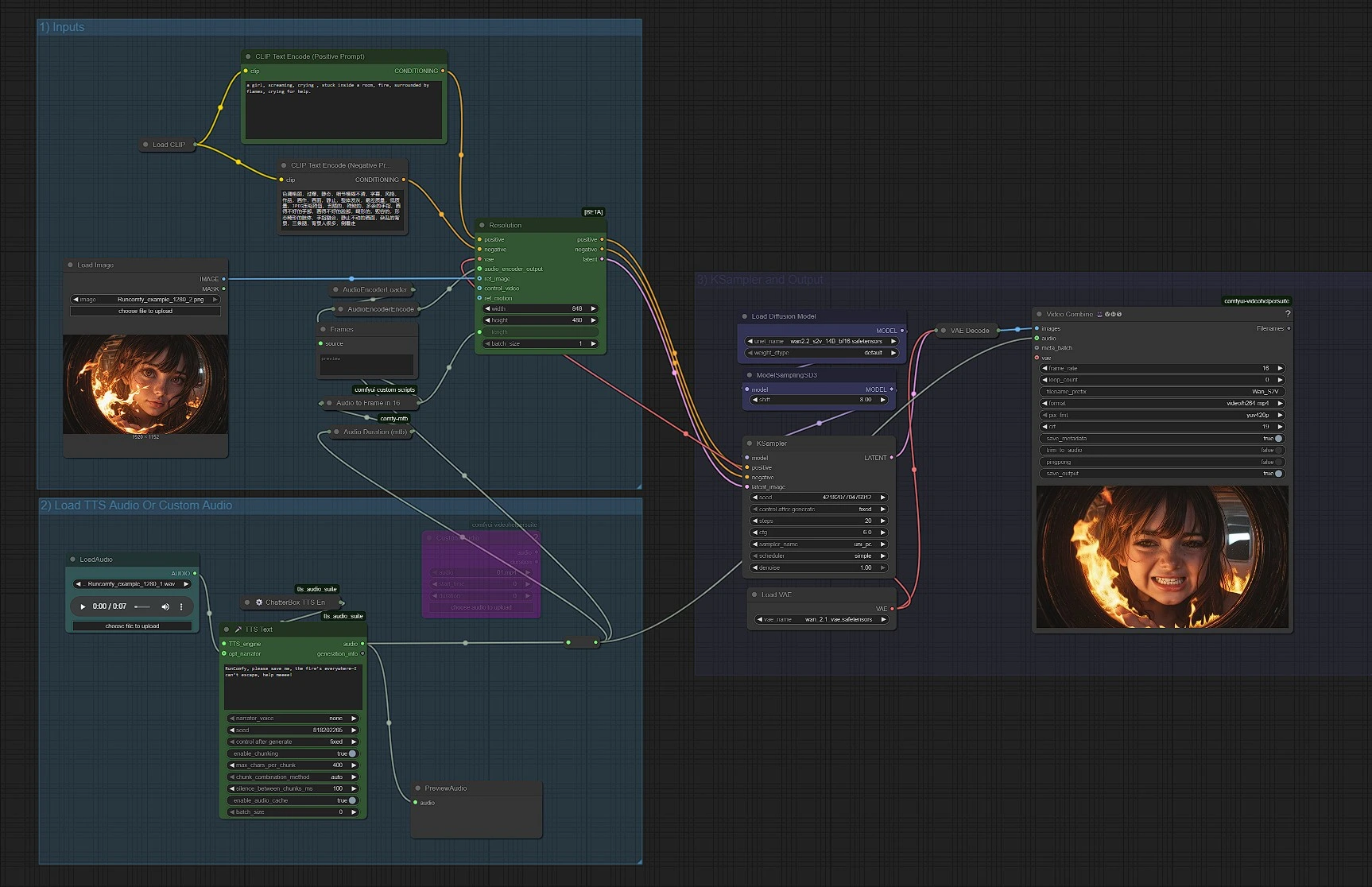 Wan2.2 S2V in ComfyUI Workflow | Audio to Talking Video