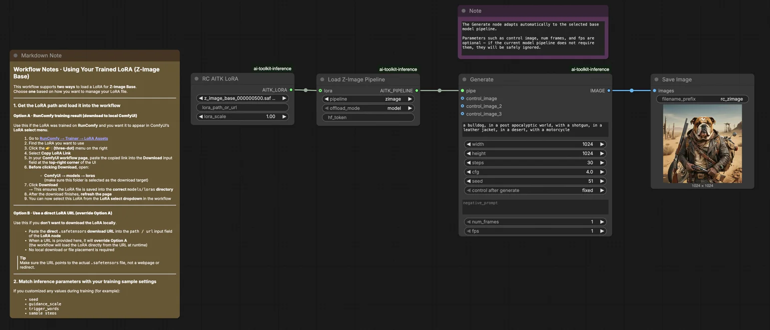 Z-Image Base LoRA ComfyUI Inference | RunComfy Workflow (Training-Matched Results)