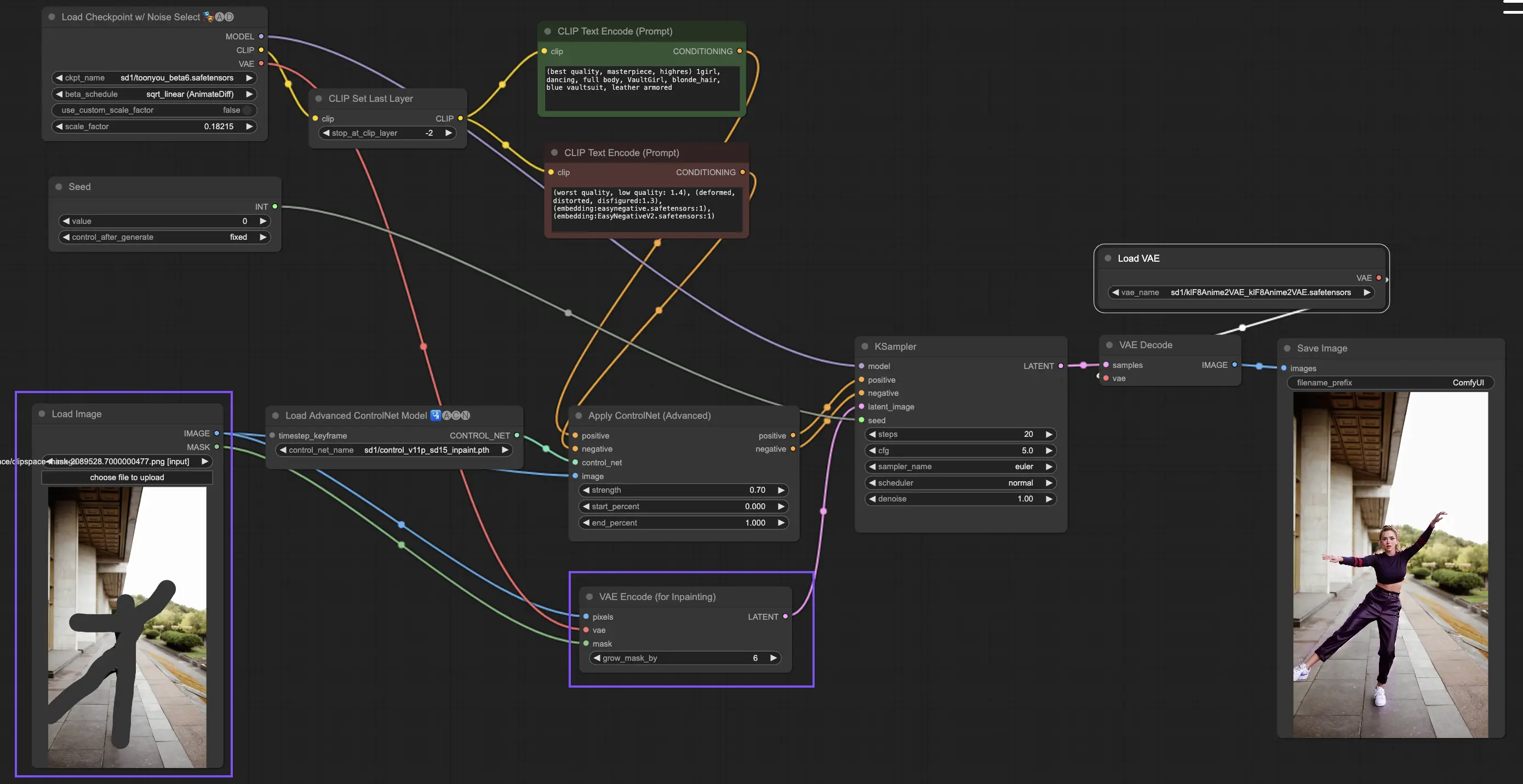 ComfyUI ControlNet Inpainting Model