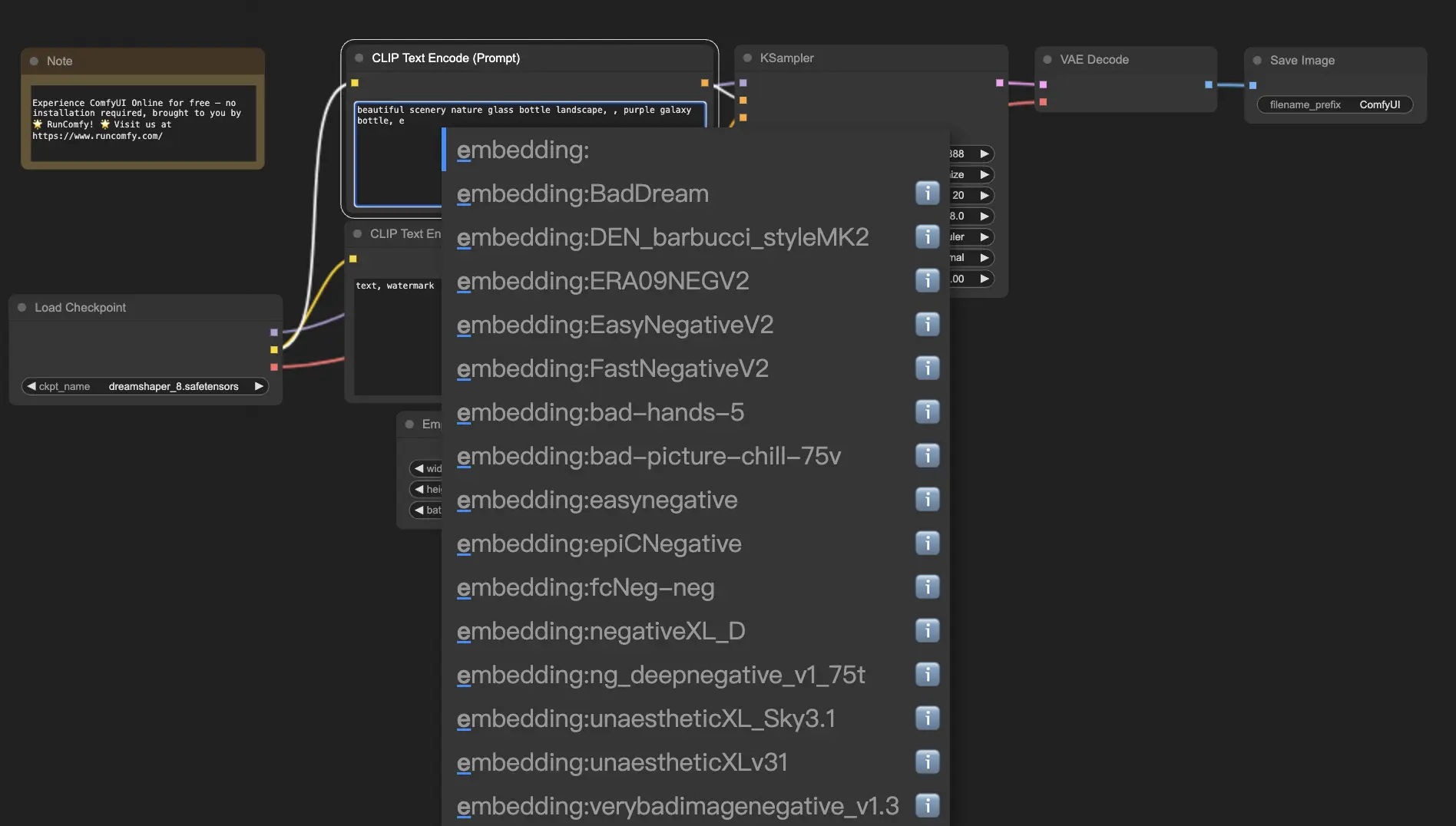 Embedding ComfyUI