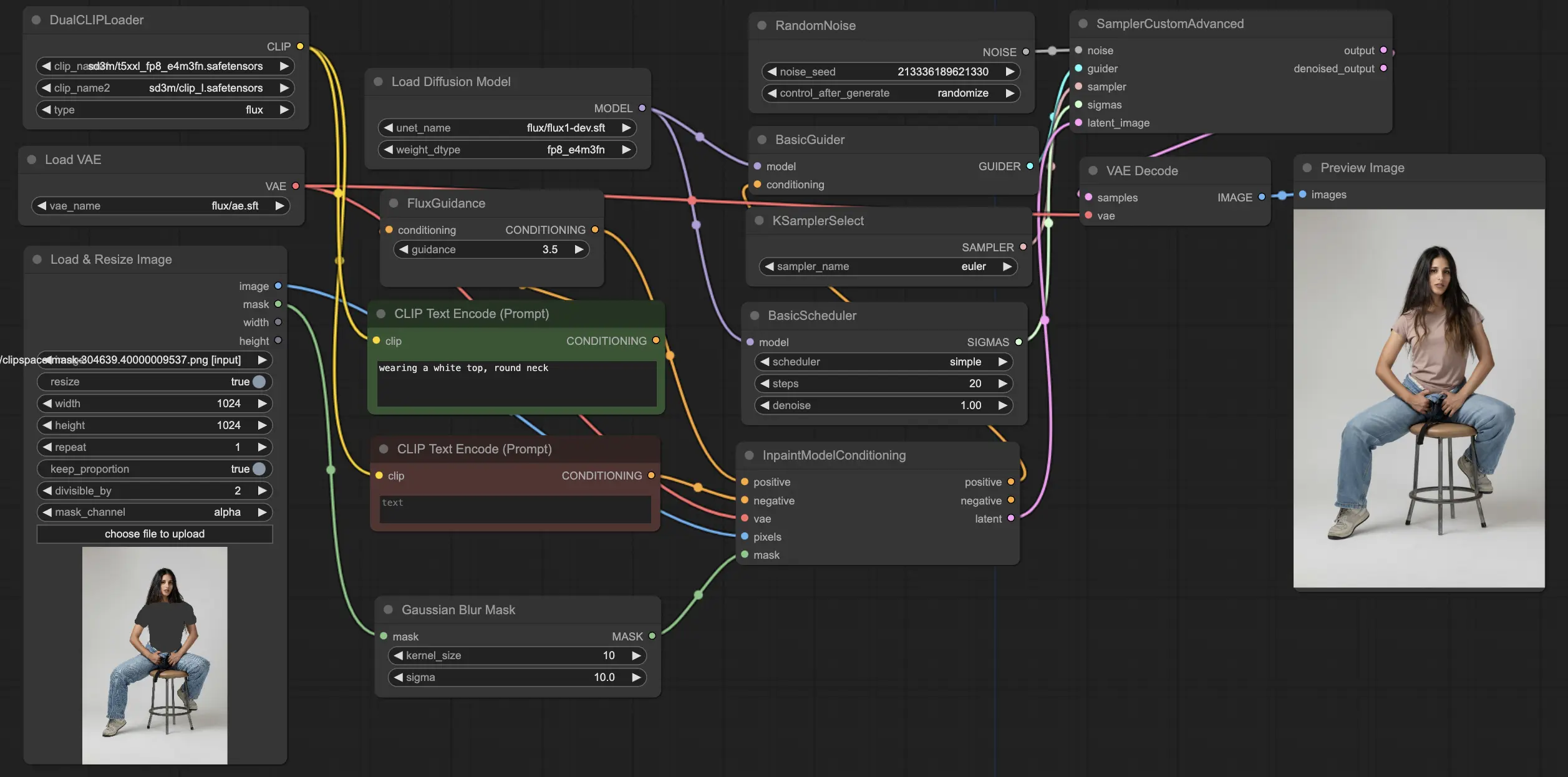 ComfyUI workflow: FLUX Inpainting