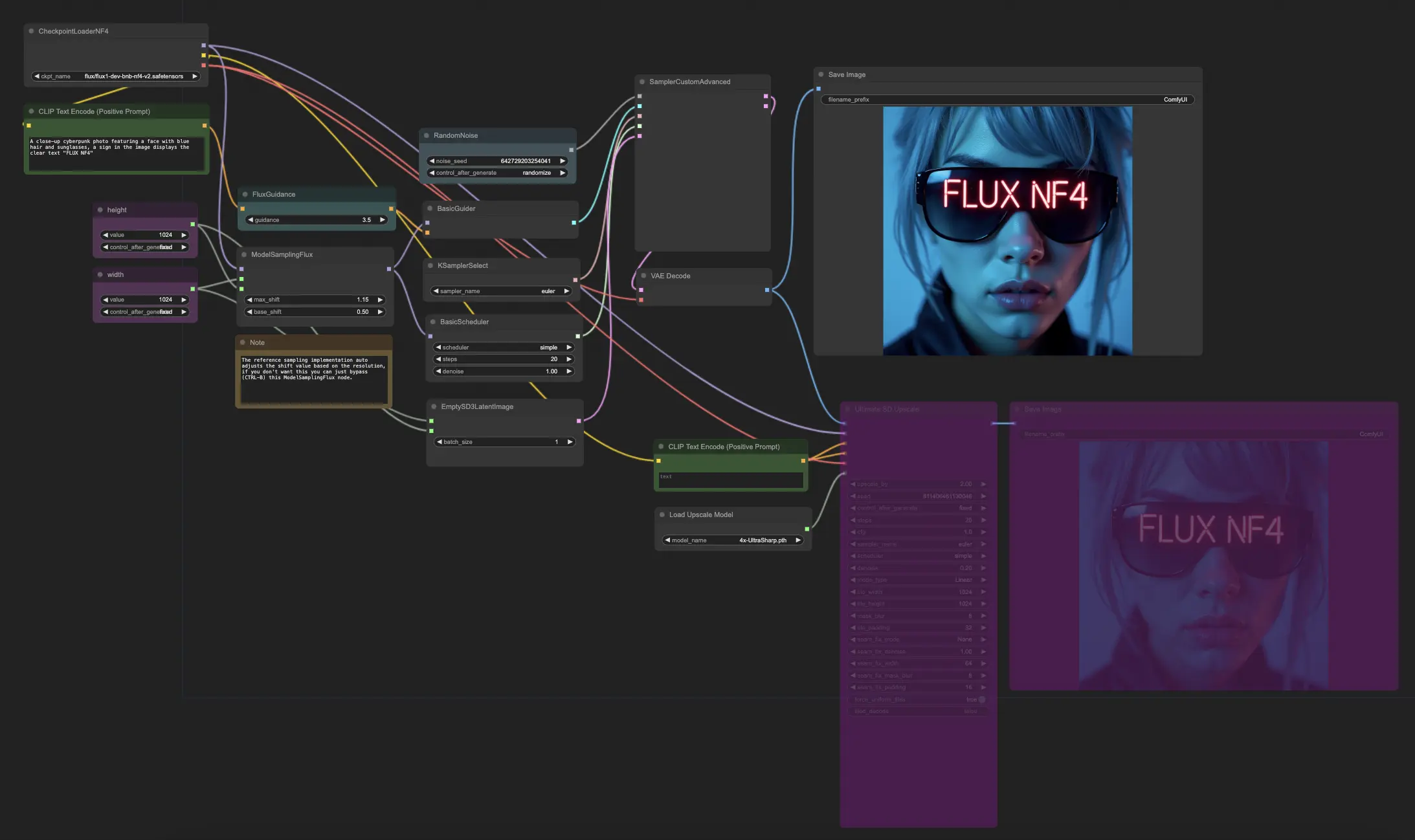 ComfyUI workflow: FLUX NF4