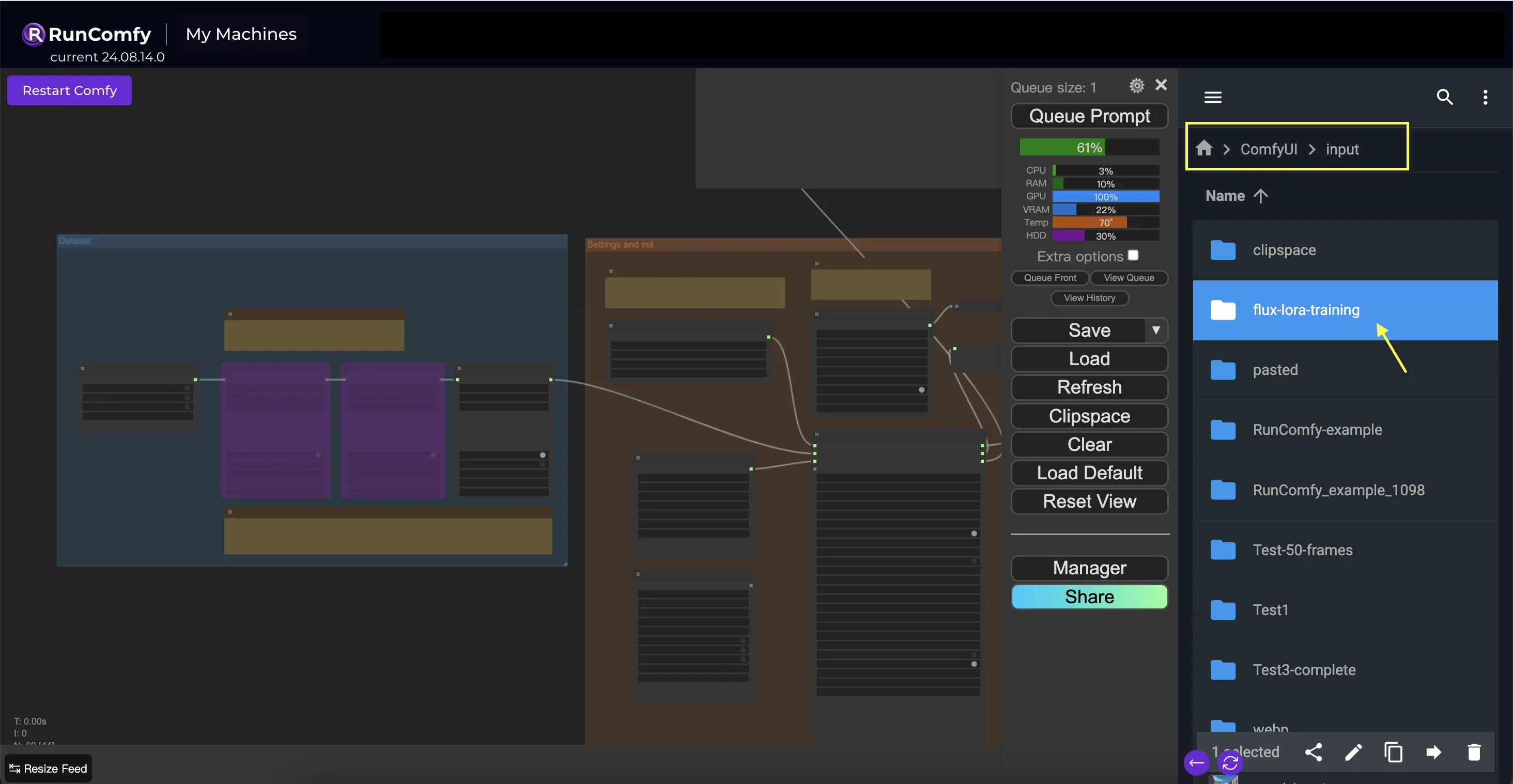 FLUX LoRA TrainDatasetAdd : Chemin de l'ensemble de données