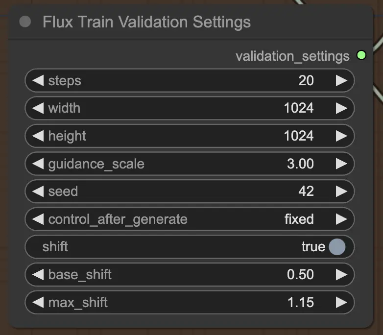 Formation FLUX LoRA : FluxTrainValidationSettings